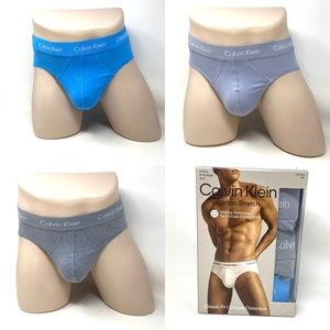 Calvin Klein Men’s Underwear Cotton Stretch 3-Pack Hip Brief Blue Grey NB2613942